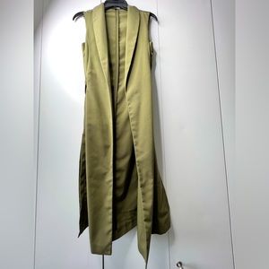 Olive Green Calf Length Vest